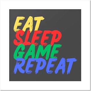 Eat, Sleep, Game, Repeat (Mood Colors) - Pocket ver. Posters and Art